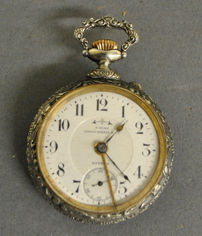 Appraisal: - Silver Swiss pocket watch by S Child Freres Co