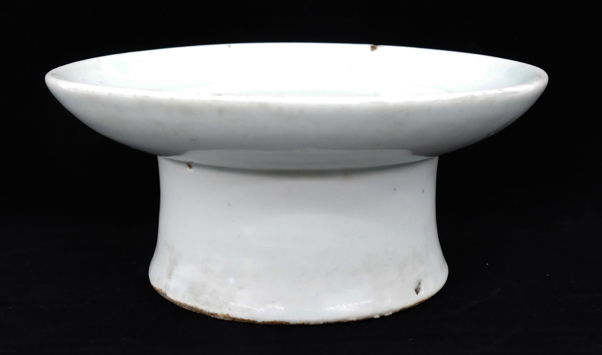 Appraisal: Korean Joseon White Porcelain Stem Dish ''x '' One slight