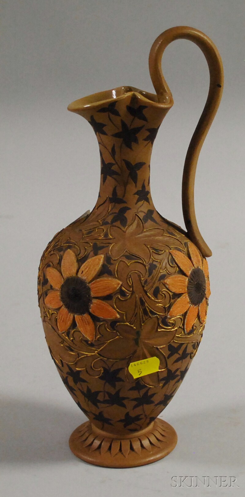 Appraisal: Doulton Lambeth Siliconware Ceramic Ewer the brown ewer decorated with