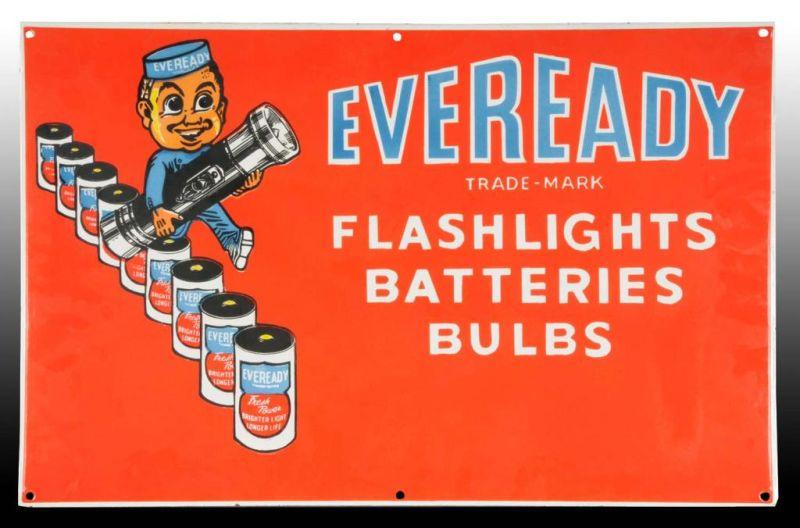 Appraisal: Eveready Flashlight Batteries Porcelain Sign Description Great graphics Unused condition