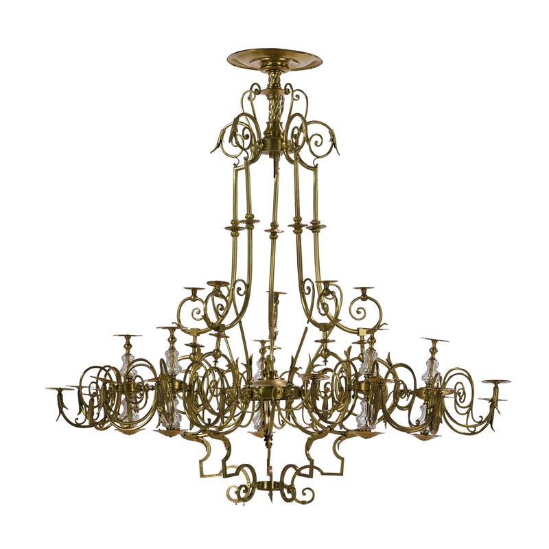 Appraisal: CONTINENTAL GILT-BRONZE CHANDELIER Condition Report