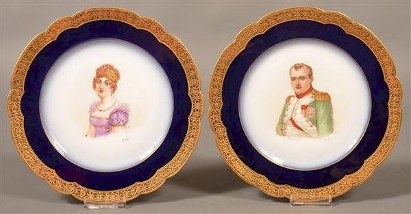 Appraisal: Pair of Sevres France Portrait Plates Pair of Sevres France