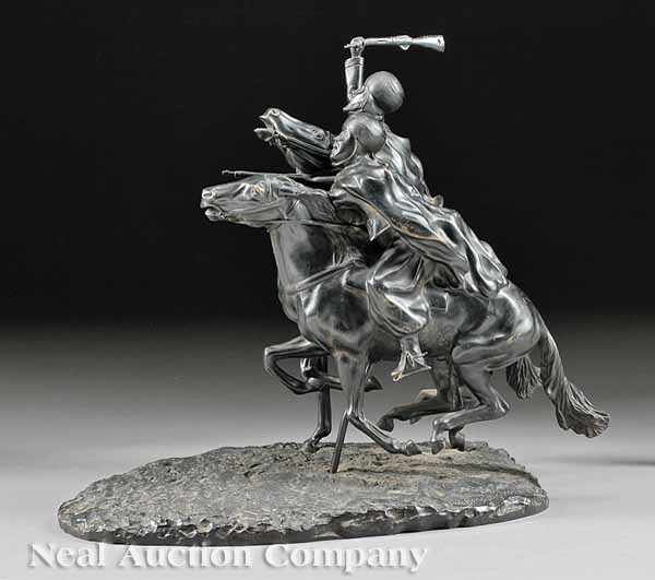 Appraisal: A French Bronze of Advancing Cavalrymen after Yves-Benoit Gironi re