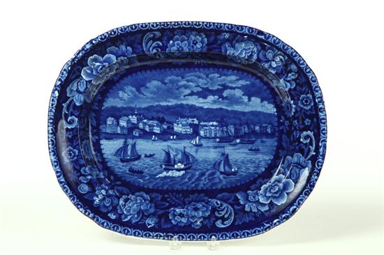 Appraisal: HISTORICAL BLUE STAFFORDSHIRE PLATTER England nd quarter- th century Sandusky