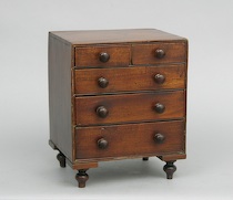 Appraisal: An English Salesman's Sample Chest Of Drawers ca - A