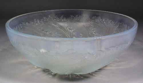 Appraisal: A Lalique frosted glass bowl moulded with ''Chicoree'' pattern ins