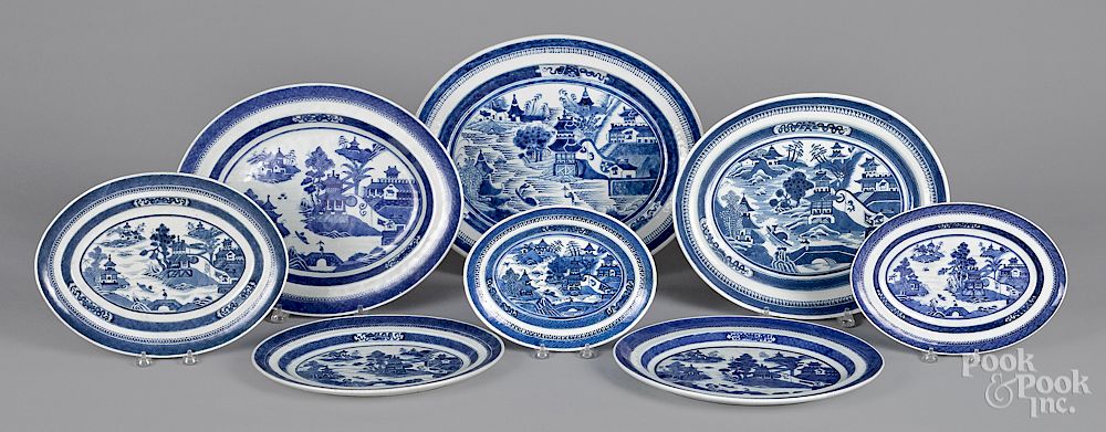 Appraisal: Eight Chinese export porcelain Nanking platters Exclusive on Bidsquare Eight