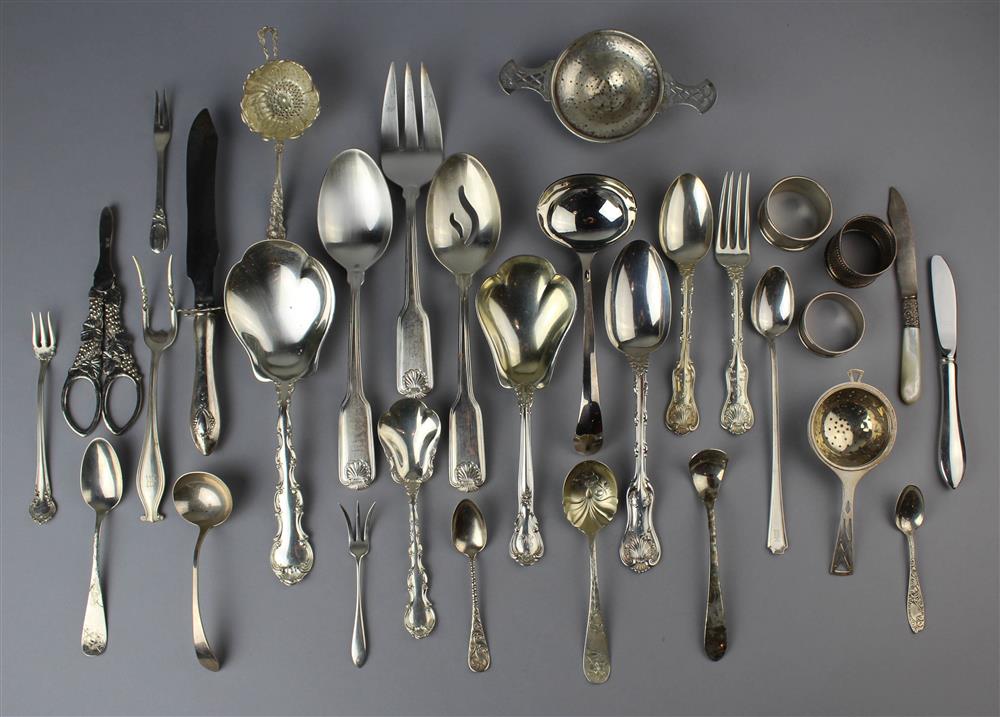 Appraisal: GROUP OF SEVENTY MISCELLANEOUS PIECES OF AMERICAN SILVER FLATWARE including