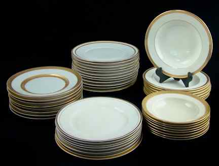 Appraisal: GROUP OF GILT AND WHITE DINNERWARE various makers and patterns