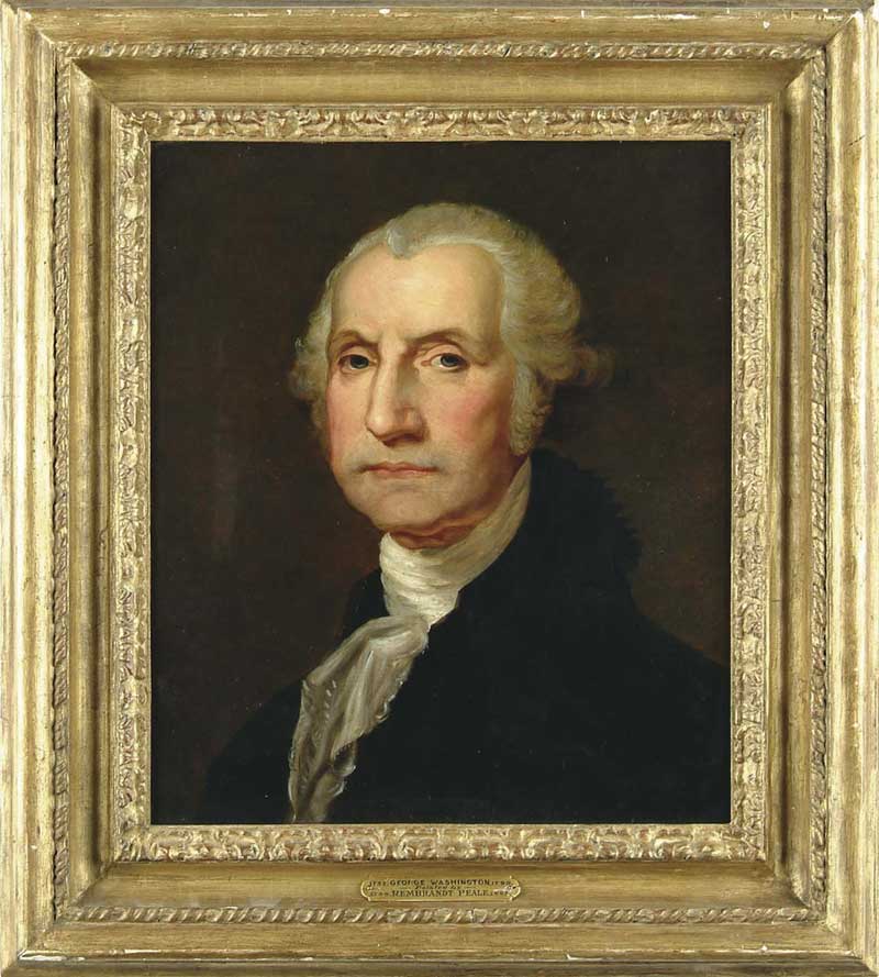 Appraisal: ATTRIBUTED TO REMBRANDT PEALE American - GEORGE WASHINGTON Unsigned oil