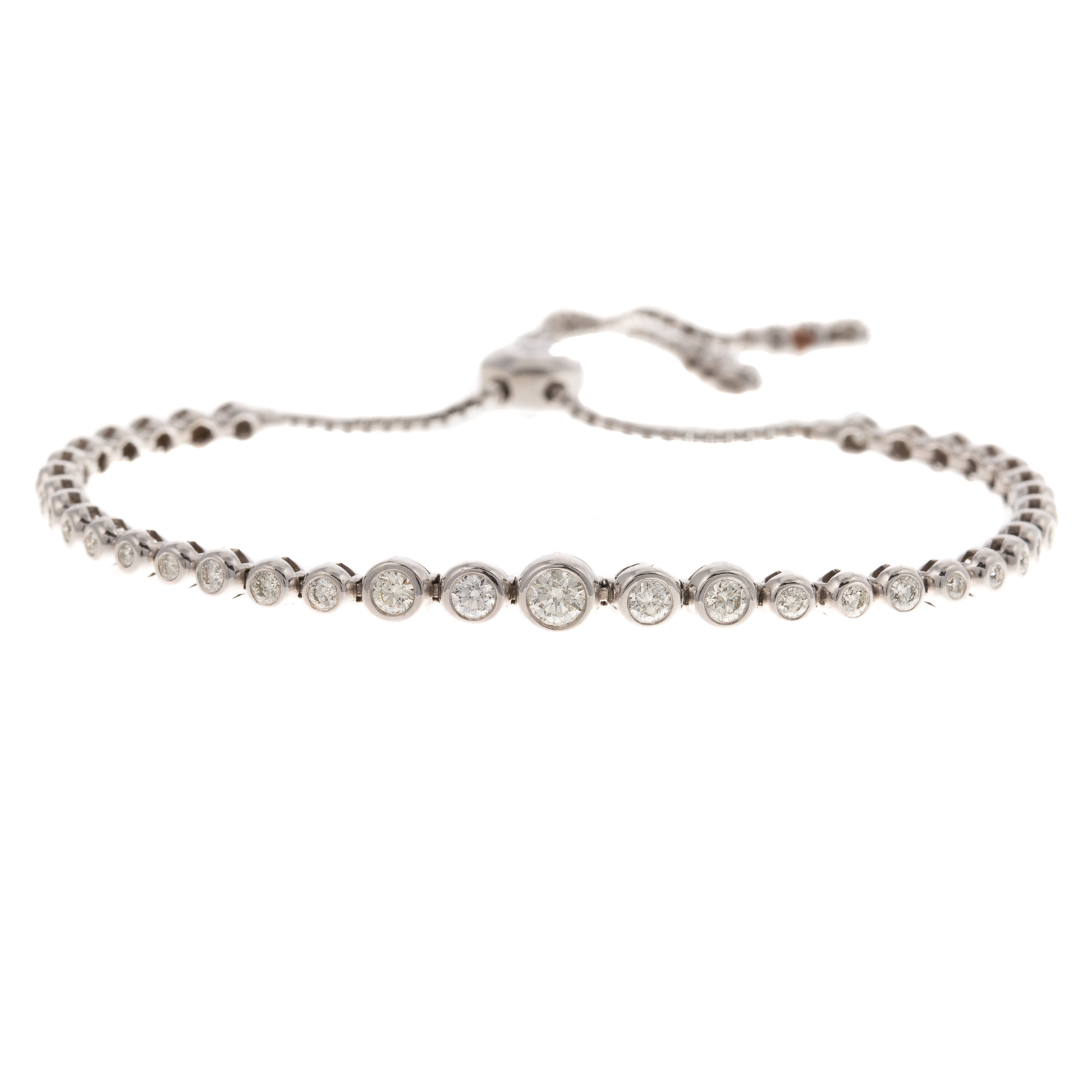 Appraisal: A CTW BEZEL-SET DIAMOND BRACELET IN K K white gold