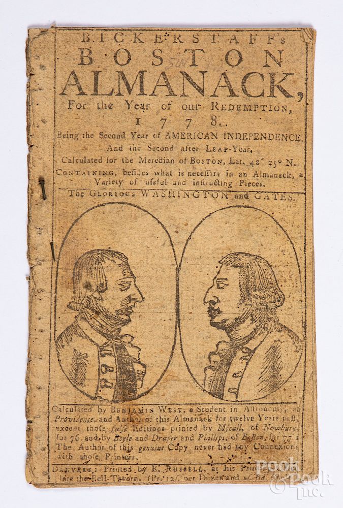 Appraisal: Bickerstaff's Boston Almanac Exclusive on Bidsquare Bickerstaff's Boston Almanac with