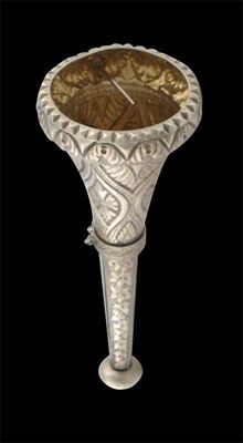 Appraisal: A Victorian posy holder pierced and engraved with scrolls and