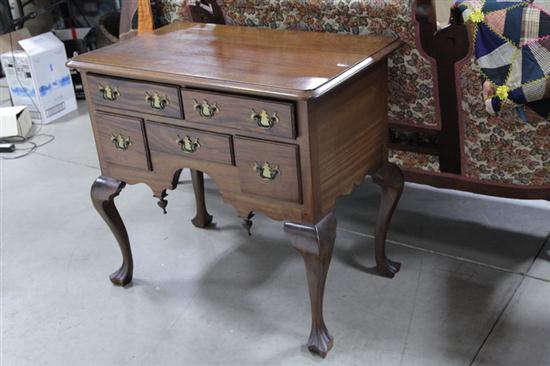 Appraisal: LOW BOY Mahogany with two over three dovetailed drawers drop