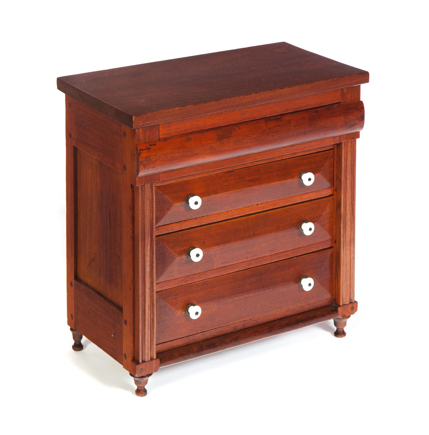 Appraisal: AMERICAN EMPIRE MINIATURE CHEST OF DRAWERS Second quarter- th century