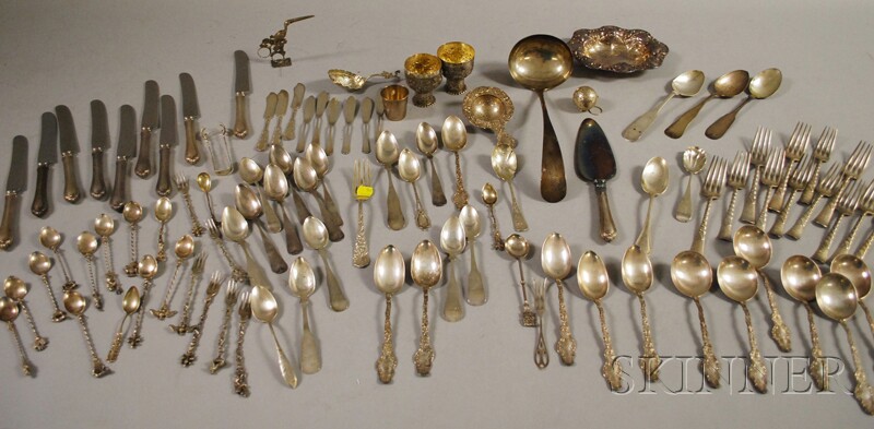 Appraisal: Large Group of Miscellaneous Coin and Sterling Silver Flatware including