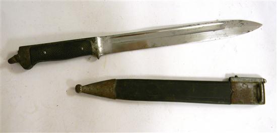 Appraisal: Alex Coppel Solingen bayonet with leather scabbard possibly made for