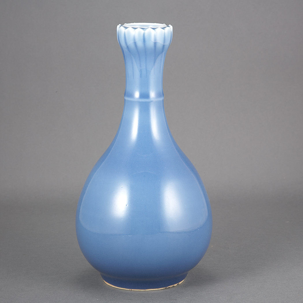 Appraisal: Chinese Blue Glazed Porcelain Vase th Century Of pear shape