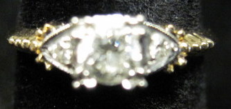 Appraisal: karat yellow gold and diamond engagement ring th century