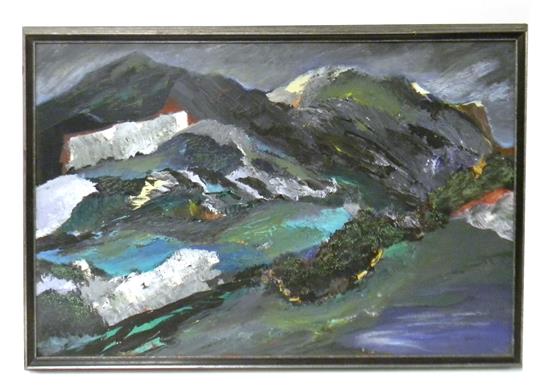 Appraisal: Howard Rackliffe American - untitled acrylic on board depicts a