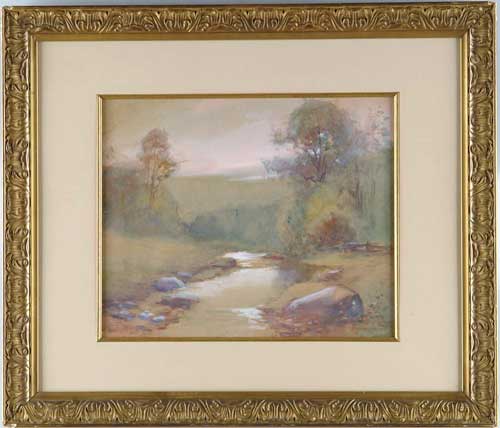 Appraisal: JOHN FRANCIS MURPHY American - SUMMER STREAM Watercolor scene shows