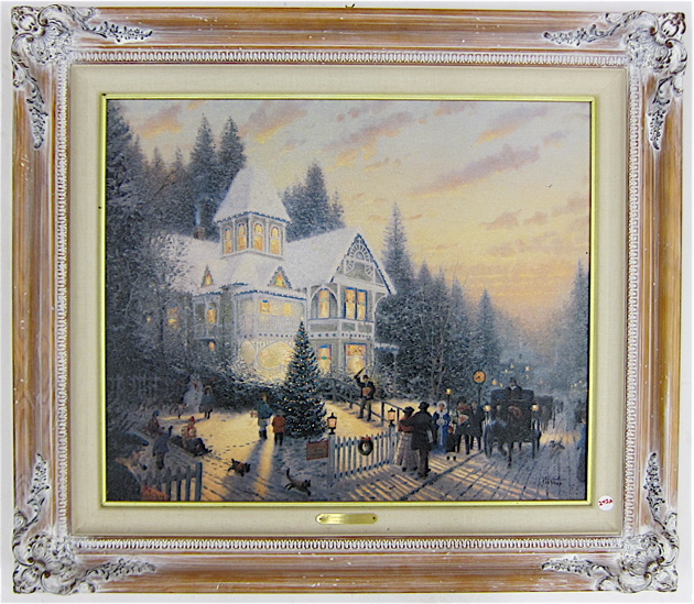 Appraisal: THOMAS KINKADE EMBELLISHED PRINT ON CANVAS American - titled Victorian