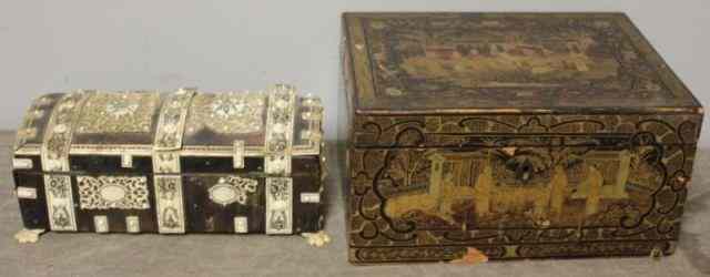 Appraisal: Boxes In ''As Found'' Condition is a chinoiserie decorated box