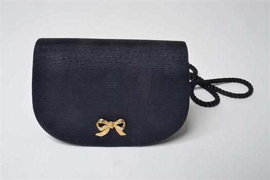 Appraisal: A NAVY EVENING BAG BY OLGA BERG WITH GOLD METAL