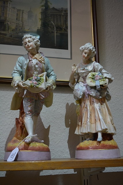 Appraisal: Pair of Sitzendorf porcelain figuresof a Galante and his lady