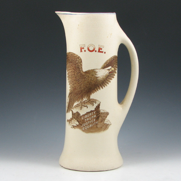 Appraisal: Roseville Creamware Fraternal Order of Eagles F O E tankard