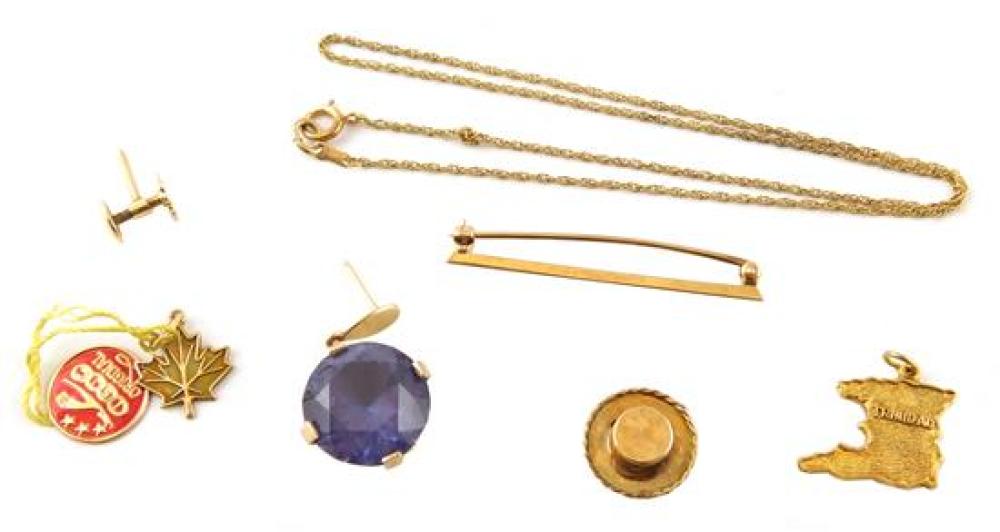 Appraisal: JEWELRY Seven pieces of K and K gold K items