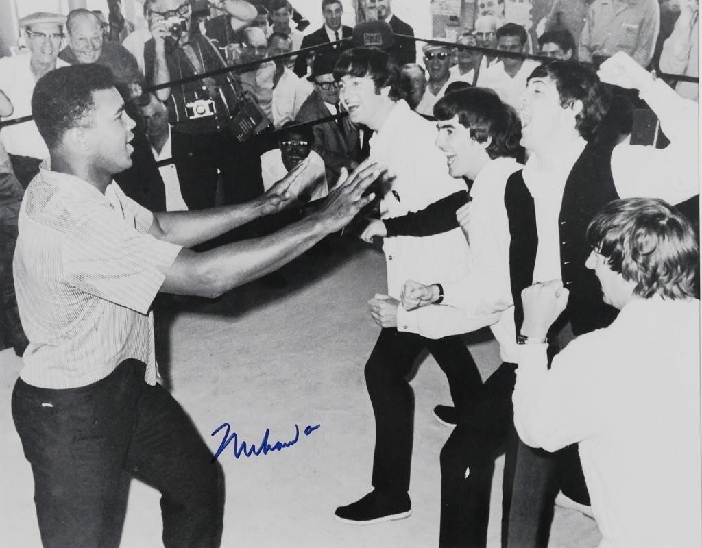 Appraisal: Photograph of Muhammad Ali play boxing John Paul George and