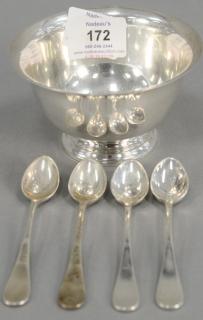 Appraisal: Tiffany Co sterling bowl and six Tiffany sterling demitasse spoons