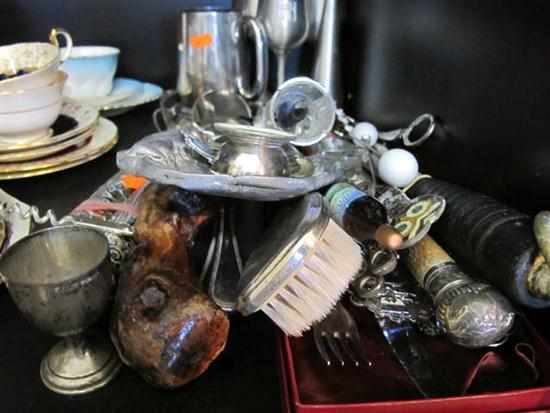 Appraisal: COLLECTION OF SILVER PLATE CULTERY AND STERLING EGG CUP