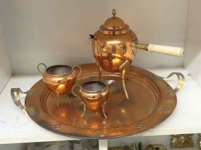 Appraisal: Swedish four pcs copper coffee set