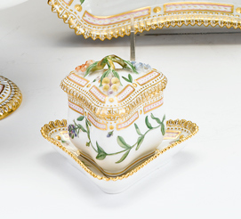 Appraisal: Royal Copenhagen 'Flora Danica' porcelain custard cup undertray and cover