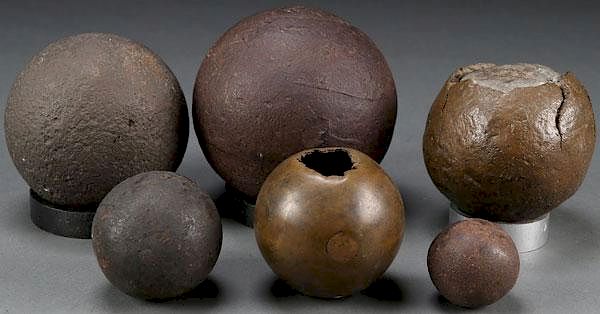 Appraisal: A GROUP OF SIX CIVIL WAR ARTILLERY PROJECTILES A GROUP