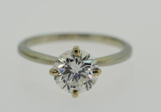 Appraisal: Platinum diamond engagement ring Platinum diamond engagement ring Four prong