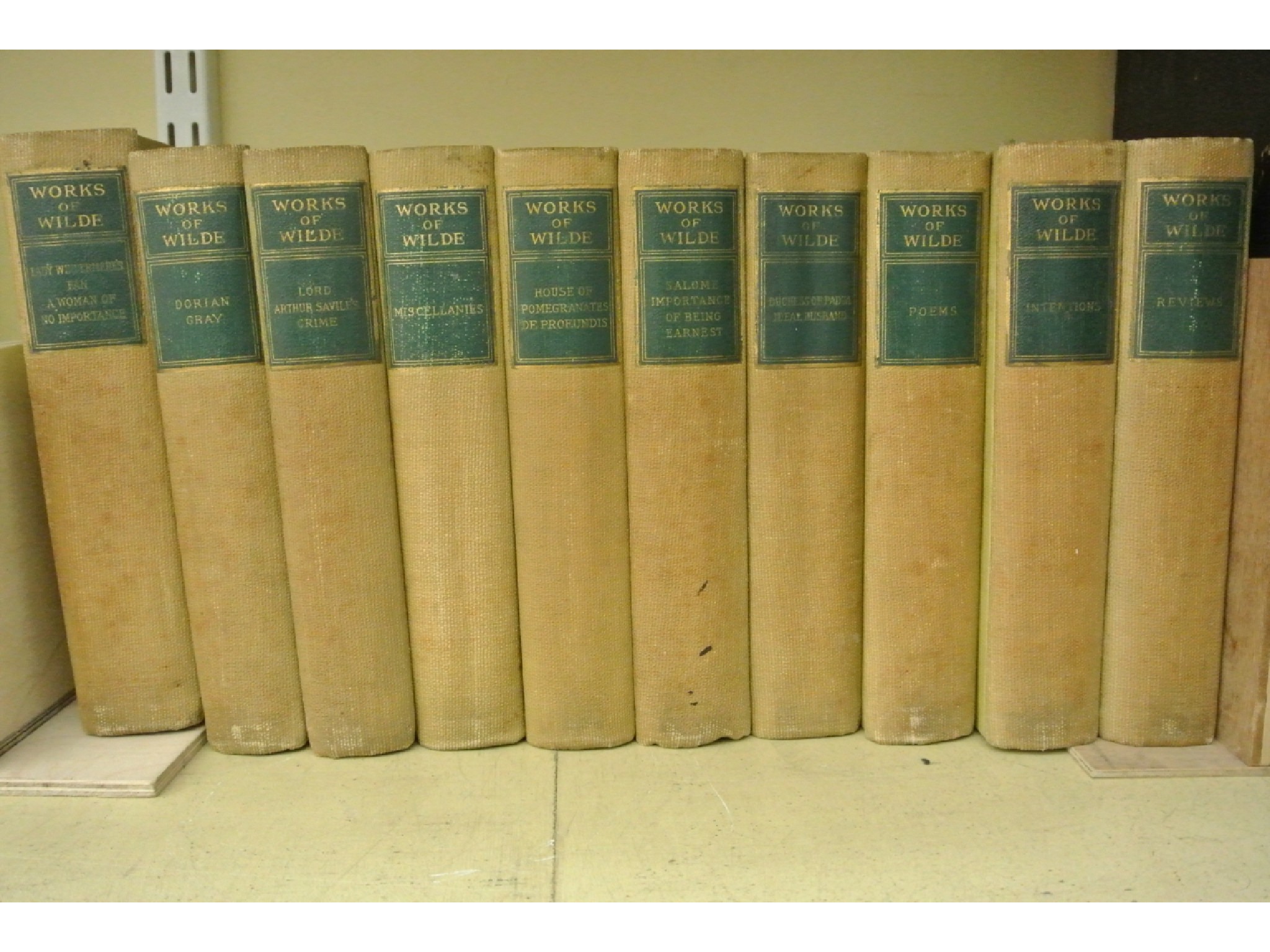 Appraisal: Ten volumes of The Complete Works of Oscar Wilde Edition