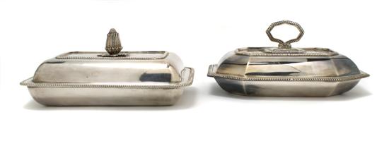 Appraisal: A Group of Two Silverplate Covered Vegetable Dishes Width of