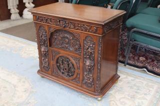 Appraisal: Antique Italian Carved Figural Cabinet Antique Italian Carved Figural Cabinet