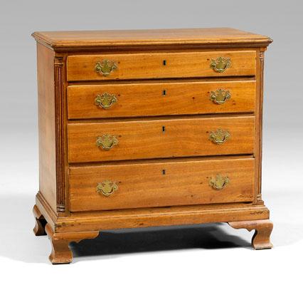 Appraisal: Chippendale walnut chest of drawers walnut with yellow pine secondary