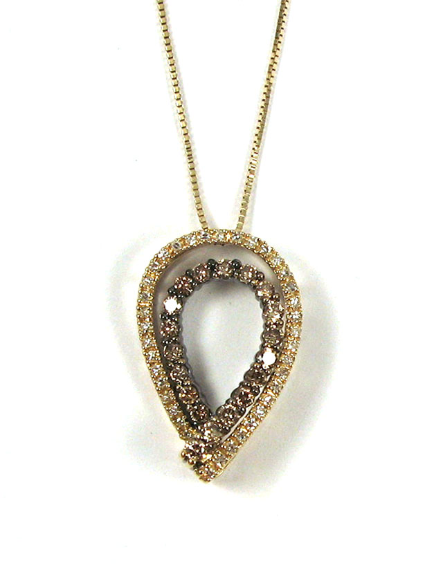 Appraisal: DIAMOND AND GOLD PENDANT NECKLACE the k yellow and blackened