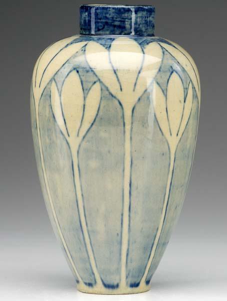 Appraisal: NEWCOMB COLLEGE Early vase painted by Marie Delavigne with tall