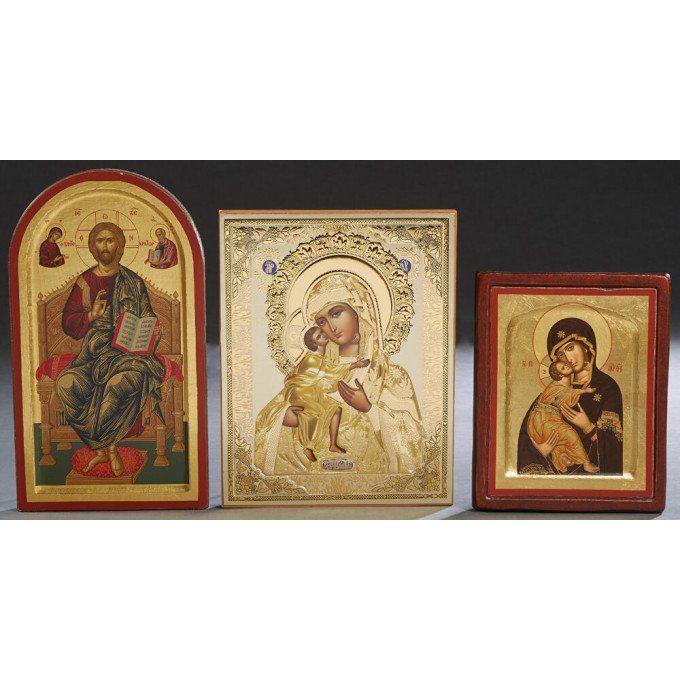 Appraisal: Group of Three Copies of Byzantine Icons th c prints