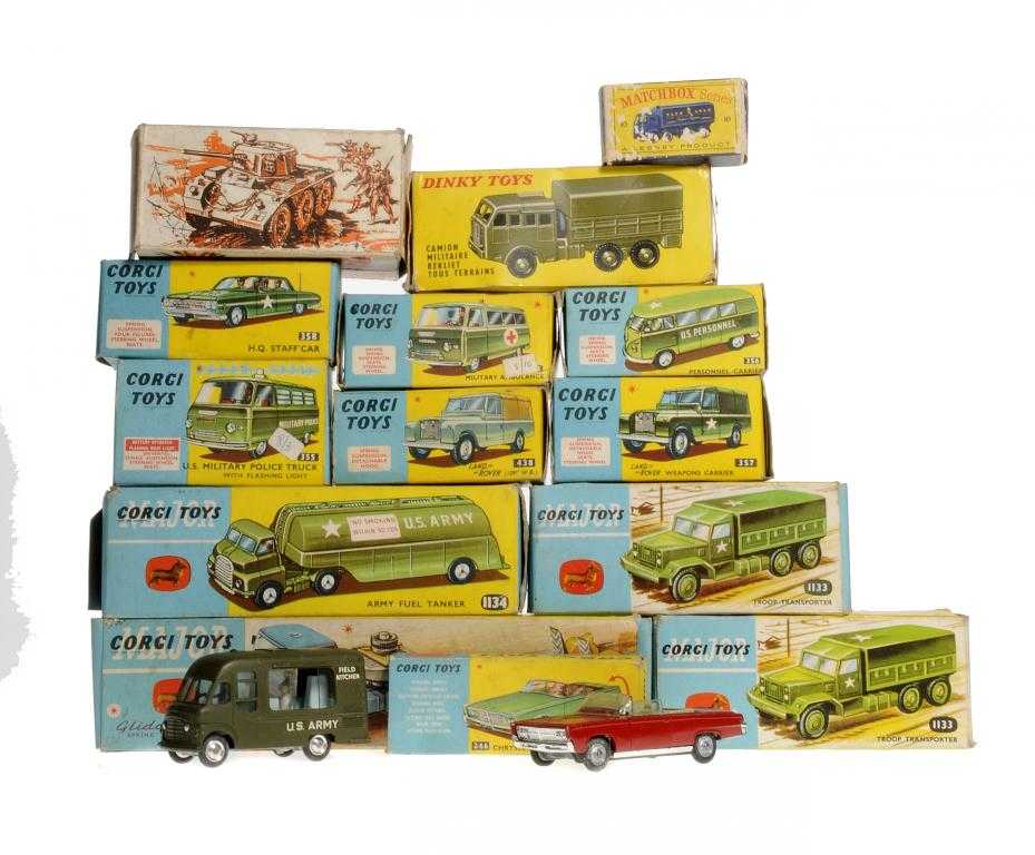 Appraisal: TWELVE CORGI TOYS including Troop Transporter Army Fuel Tanker and