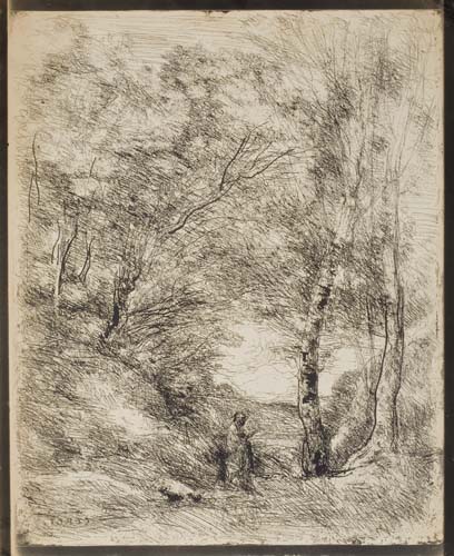 Appraisal: JEAN-BAPTISTE-CAMILLE COROT Les jardins d'Horace Clich -verre x mm x