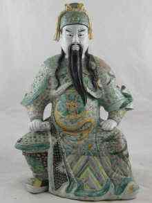 Appraisal: A large Chinese ceramic warrior figure in the famille verte