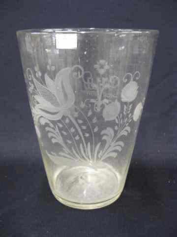 Appraisal: Early Engraved Glass Spill Vase floral ''