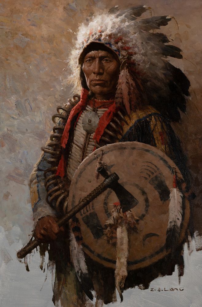 Appraisal: Z S Liang b Lakota War Chief Z S Liang